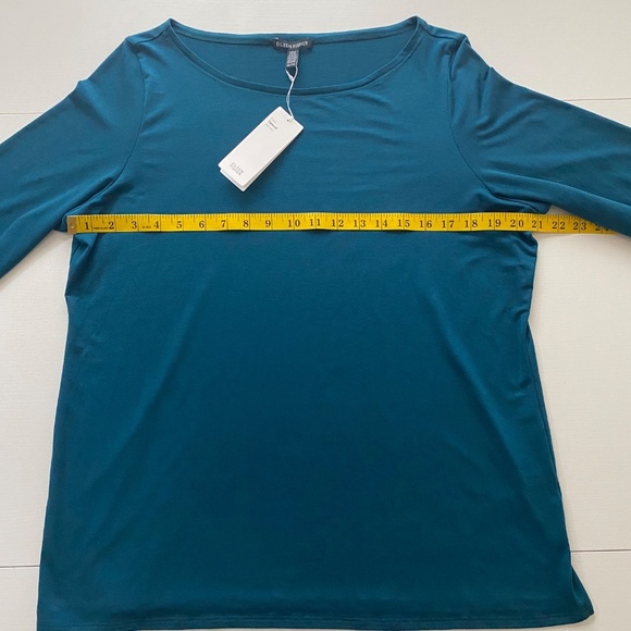 Eileen Fisher Fine Tencel Jersey Boat Neck Alpine Green (NWT) Size XL - Picture 9 of 11